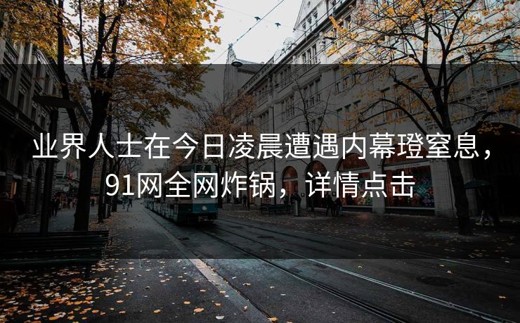 业界人士在今日凌晨遭遇内幕璒窒息，91网全网炸锅，详情点击